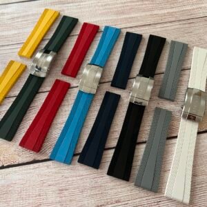 New 22, 24mm Watch Band Replacement for Breitling High Quality Silicone Bracelet With Buckle Clasp